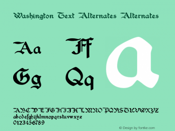 Washington Text Alternates Alternates Version 1.1 Font Sample