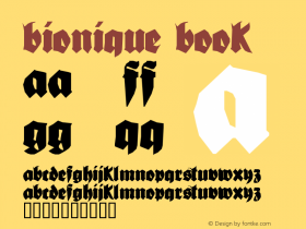 Bionique Book Version Macromedia Fontograp Font Sample