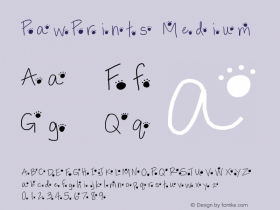 PawPrints Medium Version 001.000 Font Sample
