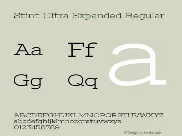 Stint Ultra Expanded Regular Version 1.000 Font Sample