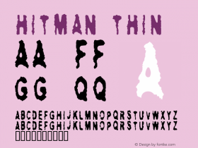 hitman Thin Version 2.0 Font Sample