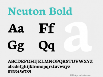 Neuton Bold Version 1.42 Font Sample