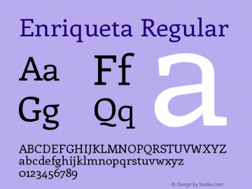 Enriqueta Regular Version 1.002 Font Sample