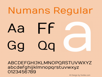 Numans Regular Version 001.001 Font Sample