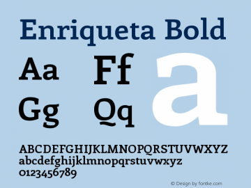 Enriqueta Bold Version 1.002 Font Sample
