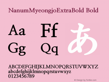 NanumMyeongjoExtraBold Bold Version 2.030;PS 1;hotconv 1图片样张