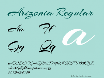 Arizonia Regular Version 1.003 Font Sample