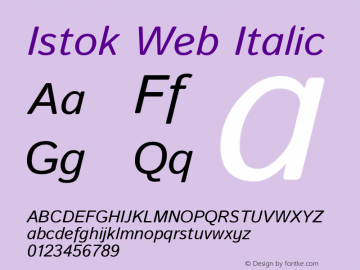 Istok Web Italic Version 1.0 Font Sample