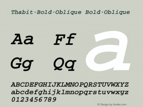 Thabit-Bold-Oblique Bold-Oblique Version 0.01 Font Sample