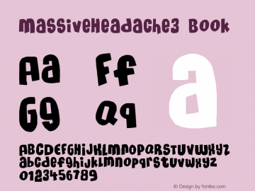 MassiveHeadache3 Book Version 2 Font Sample