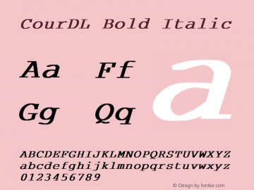 CourDL Bold Italic Unknown图片样张
