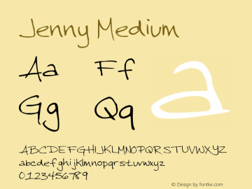 Jenny Medium Version 001.000 Font Sample