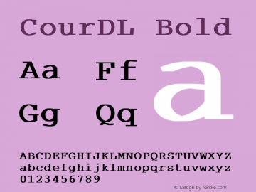 CourDL Bold Unknown Font Sample