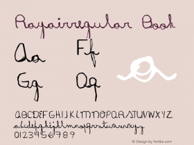 Rayairregular Book Version 001.000 Font Sample