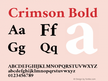 Crimson Bold Version 0.8 Font Sample