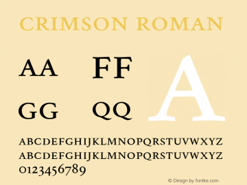 Crimson Roman Version 0.8 Font Sample