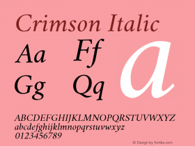 Crimson Italic Version 0.8图片样张