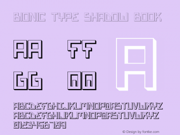 Bionic Type Shadow Book Version 1 Font Sample