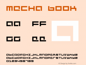 Mecha Book Version 1.0; 2001 Font Sample