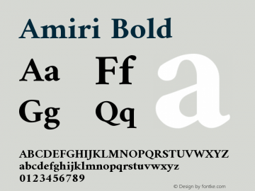 Amiri Bold Version 000.104 Font Sample