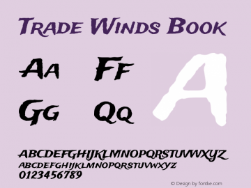 Trade Winds Book Version 1.000 Font Sample