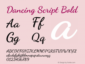 Dancing Script Bold Version 1.002图片样张