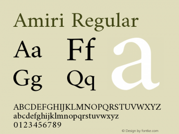 Amiri Regular Version 000.104 Font Sample