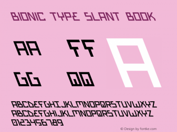Bionic Type Slant Book Version 1图片样张