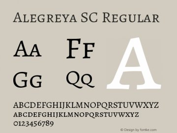 Alegreya SC Regular Version 1.003 Font Sample