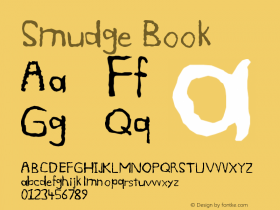 Smudge Book Version 1.00 March 14, 2009, Font Sample