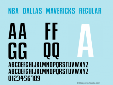 NBA Dallas Mavericks Regular Version 1.00 June 5, 2013, initial release Font Sample
