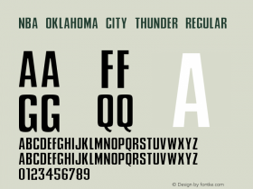 NBA Oklahoma City Thunder Regular Version 1.00 June 6, 2013, initial release Font Sample