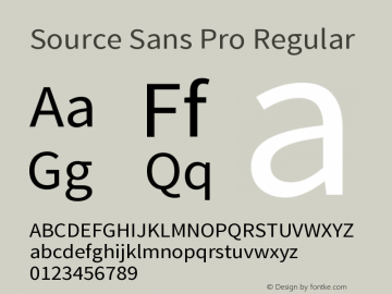 Source Sans Pro Regular Version 1.050;PS 1.000;hotconv 1.0.70;makeotf.lib2.5.5900图片样张