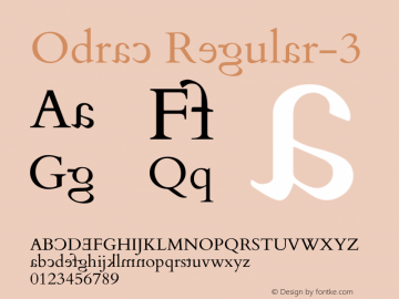 Odrac Regular-3 Version 1.0451 Font Sample