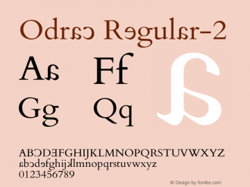 Odrac Regular-2 Version 1.0451 Font Sample