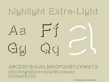 highlight Extra-Light Version 001.000图片样张