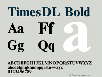 TimesDL Bold Unknown Font Sample