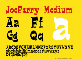 JoePerry Medium Version 001.000 Font Sample