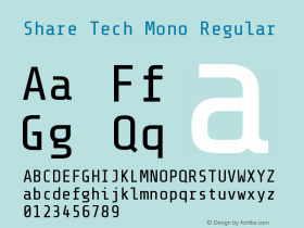 Share Tech Mono Regular Version 1.002图片样张