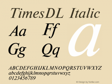 TimesDL Italic Unknown图片样张