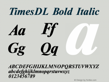 TimesDL Bold Italic Unknown图片样张