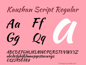 Kaushan Script Regular Version 1.002图片样张