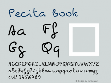 Pecita Book Version 2.6.3g Font Sample