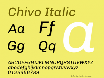 Chivo Italic Version 1.000图片样张