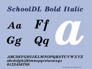 SchoolDL Bold Italic Unknown图片样张