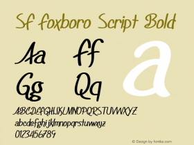 SF Foxboro Script Bold Version ver 1.0; 2000. Freew图片样张