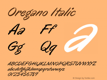 Oregano Italic Version 1.000图片样张