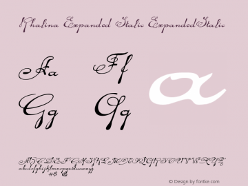 Rhalina Expanded Italic ExpandedItalic Version 1 Font Sample