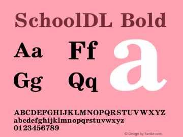 SchoolDL Bold Unknown Font Sample