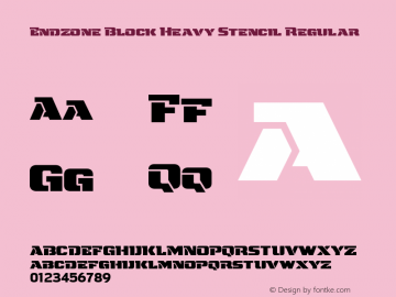 Endzone Block Heavy Stencil Regular 1.000图片样张